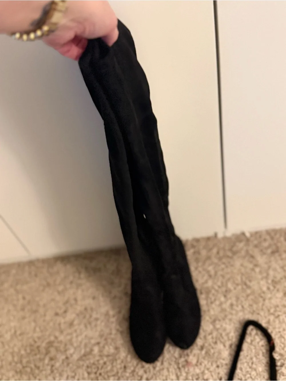 Chinese Laundry Black Over-The-Knee Faux Suede Boots
